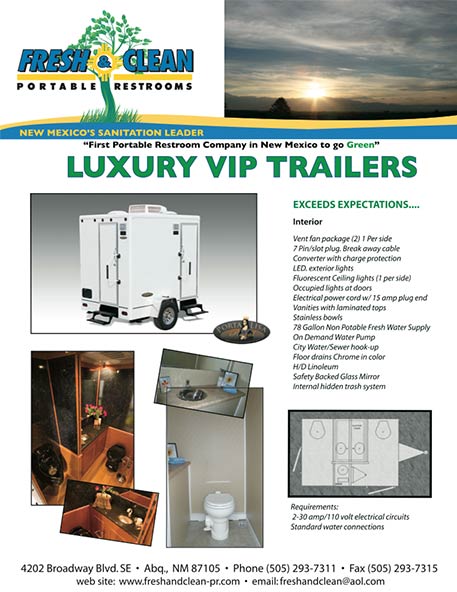 Luxury VIP Trailers Brochure - Portable Restrooms in Albuquerque, NM