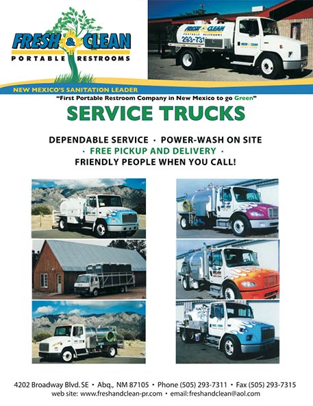 Service Truck Brochure - Portable Restrooms in Albuquerque, NM