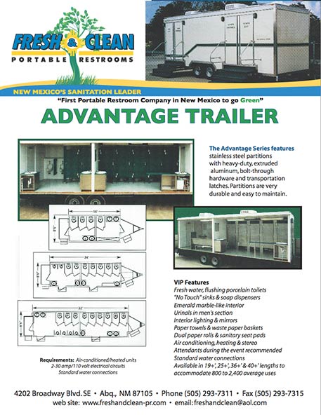 Advantage Series Trailer Brochure - Portable Restrooms in Albuquerque, NM
