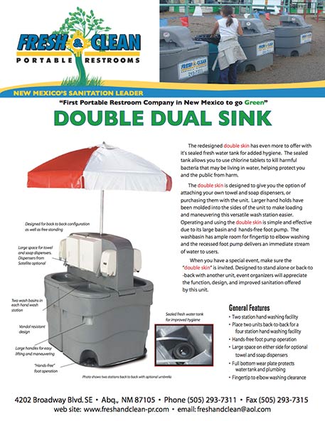 Double Dual Sink Brochure - Portable Restrooms in Albuquerque, NM