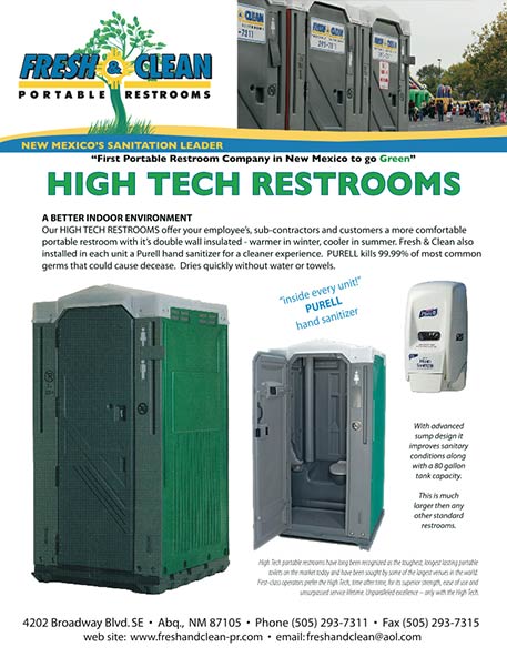 High Tech Restrooms Brochure - Portable Restrooms in Albuquerque, NM