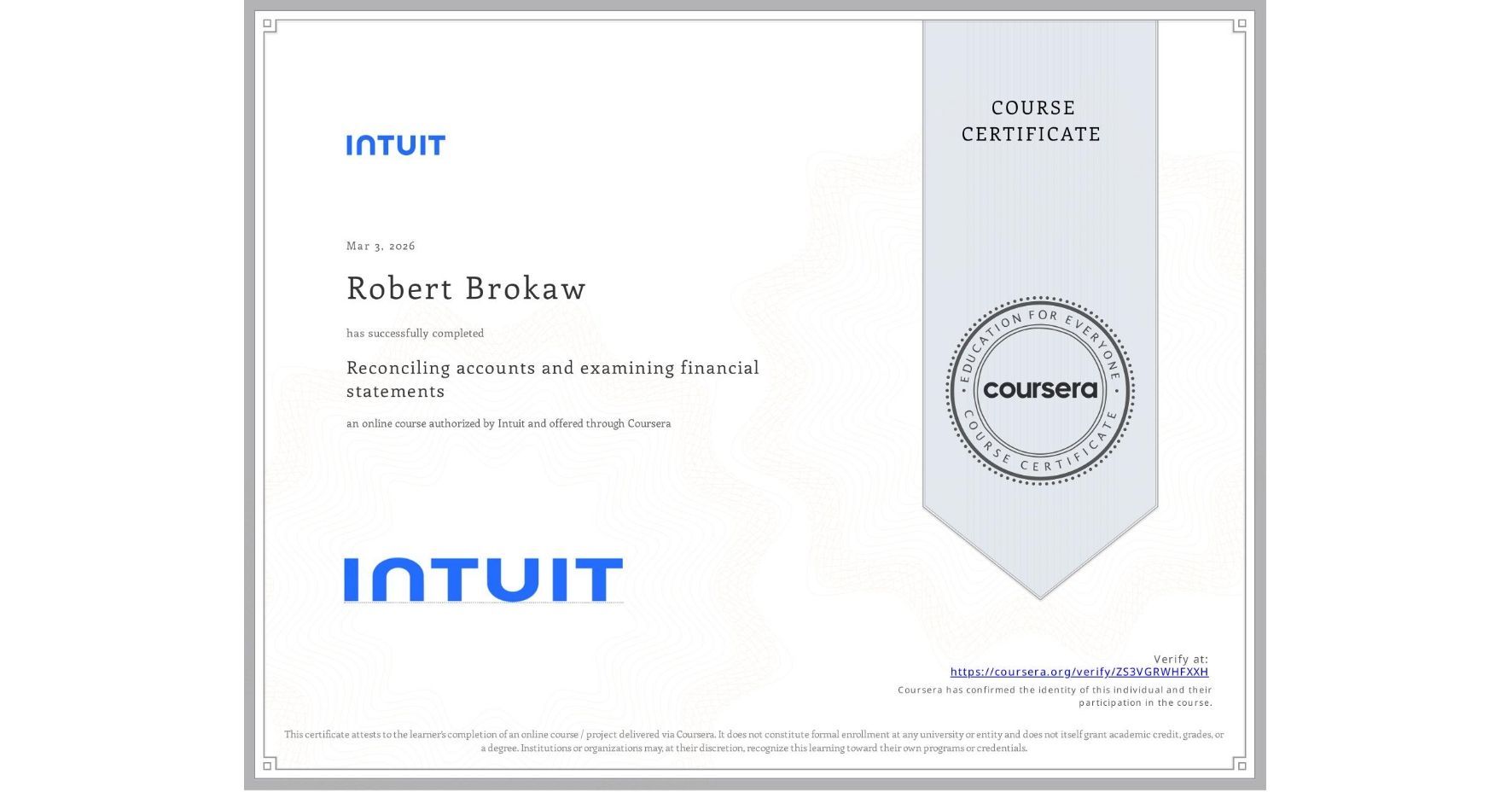 Reconciling accounts and examining financial statements