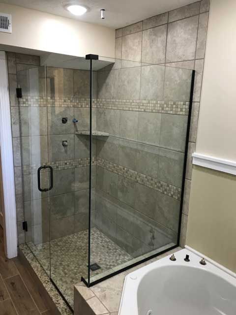 A Bathroom With A Walk In Shower — Somerset, KY — Somerset Burnside Garage Door & Glass Co Inc