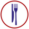 fork and knife decorative graphic