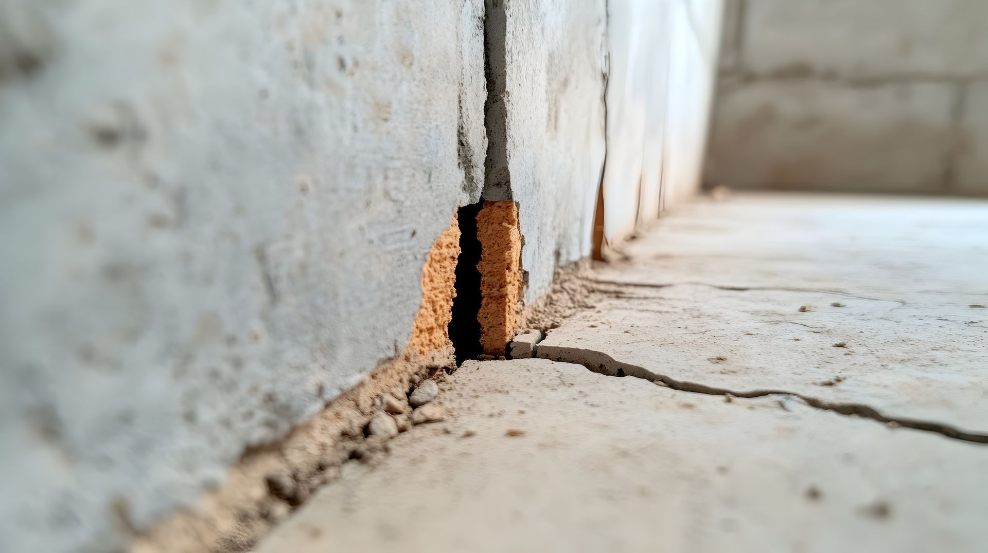 Fissure de fondation sur le sol