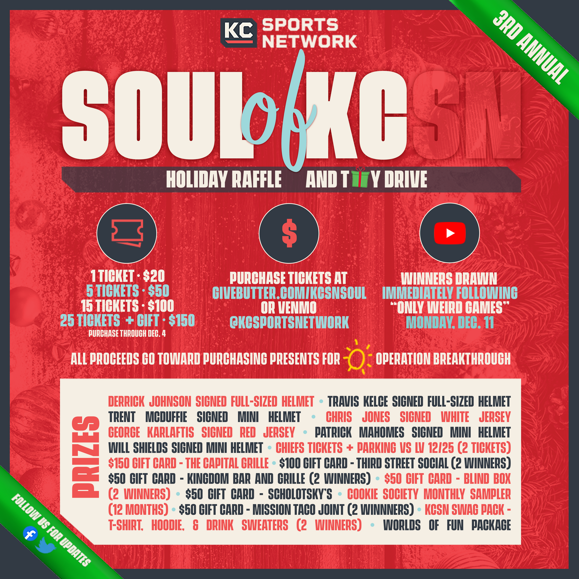Soul of KC Holiday Raffle and Toy Drive