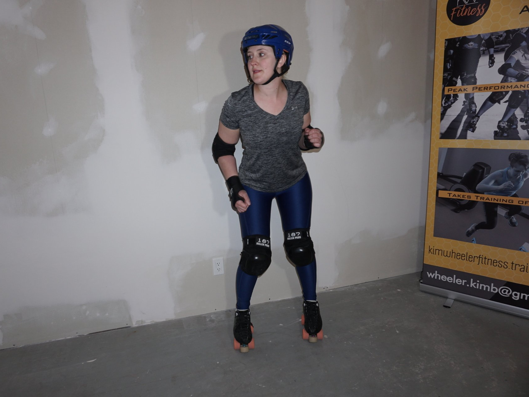 Tall roller derby stance