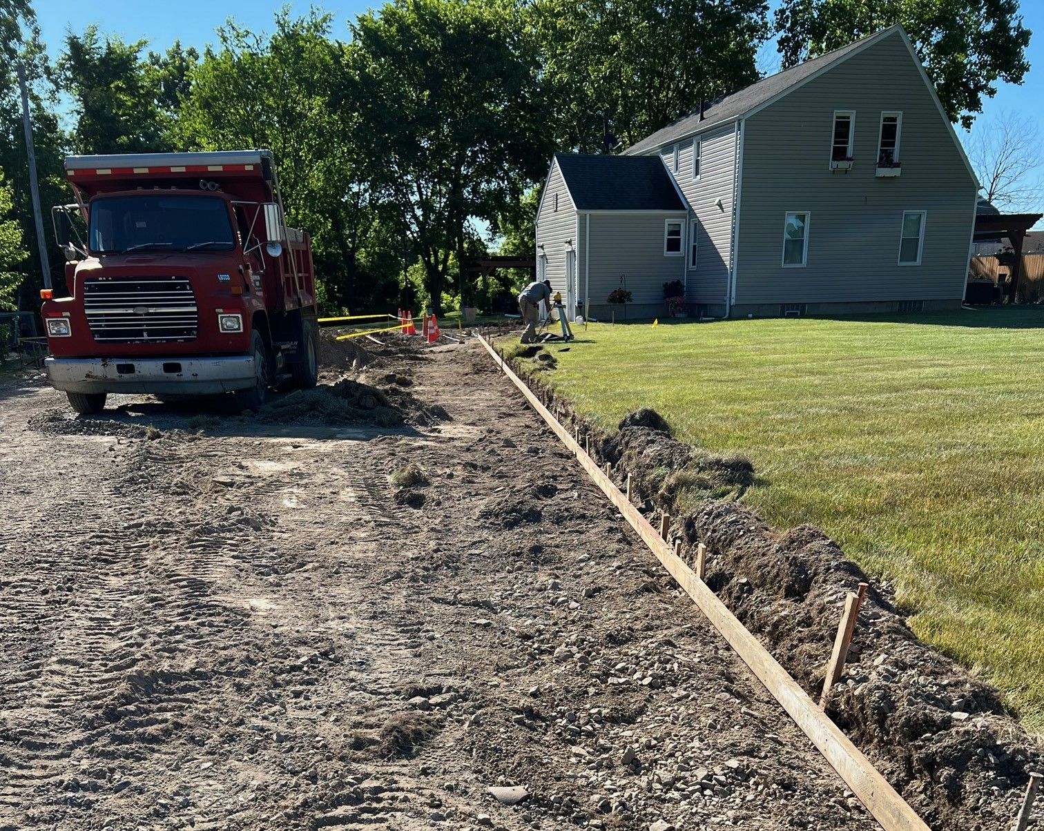 New driveway construction