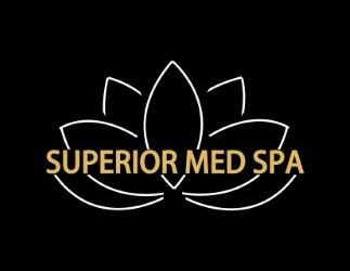 Logo: White lotus flower, gold "SUPERIOR MED SPA" text on black background.