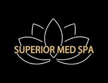 Logo: White lotus flower, gold "SUPERIOR MED SPA" text on black background.