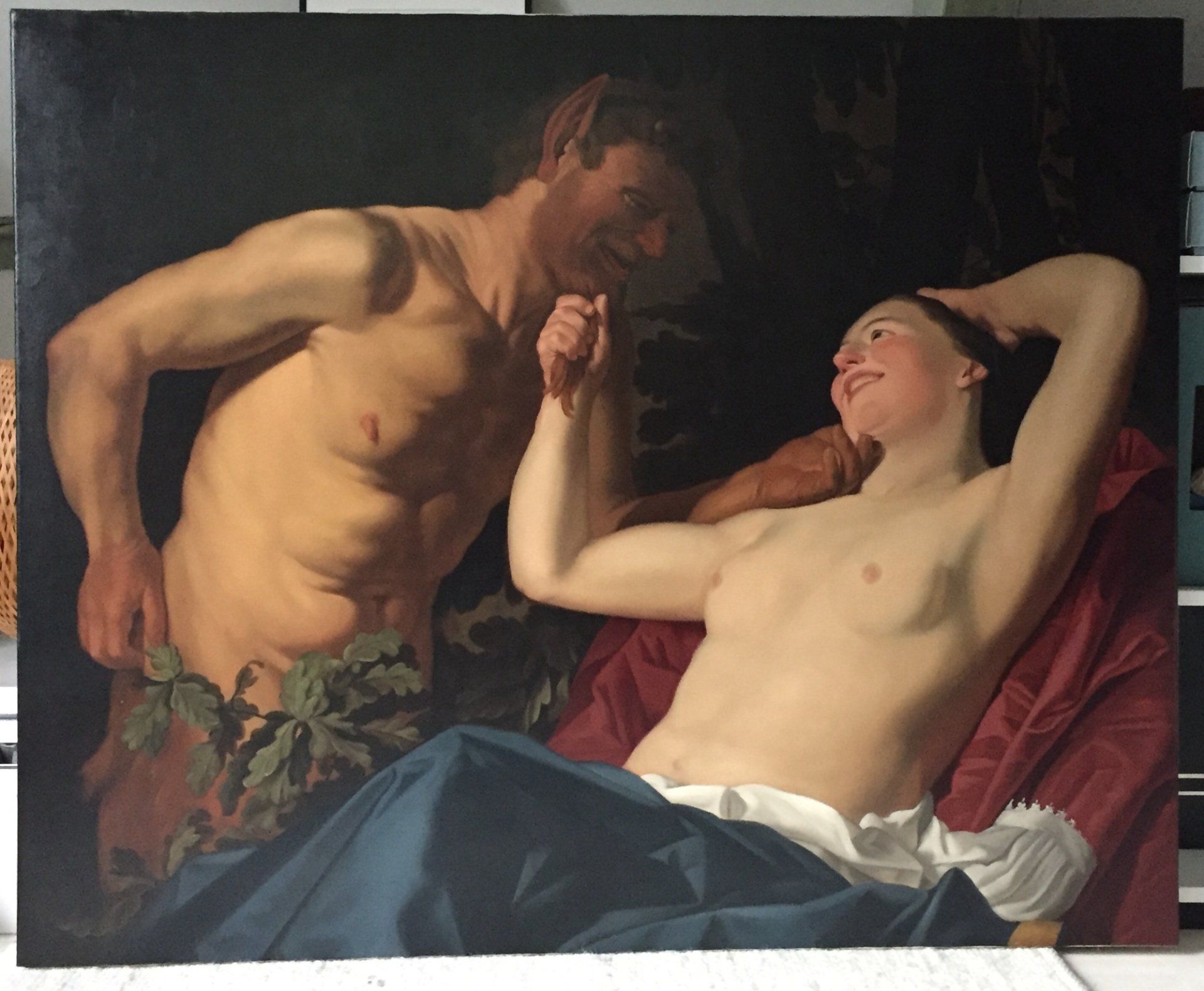painting honthorst rijksmuseum satyr nymph nimf