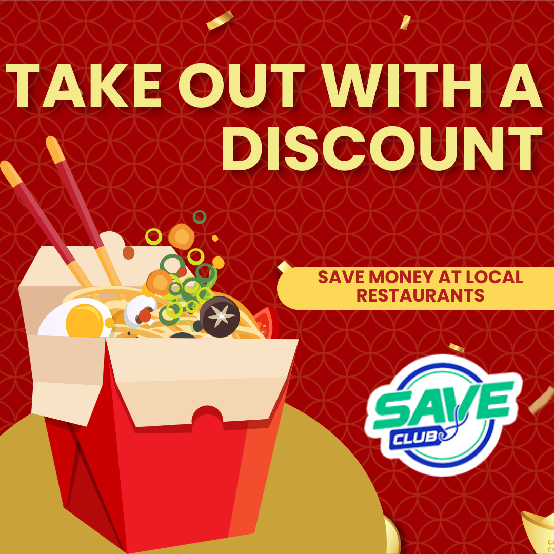 Take out with a discount save money at local restaurants when you join Save Club