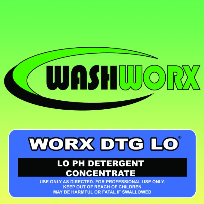 Logo of WashWorx detergent. Shows text 