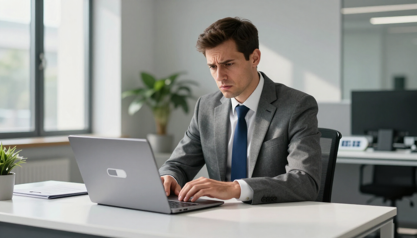 Frustrated user looking at a slow website