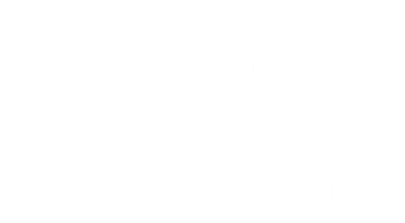 John de Wit Logo in White