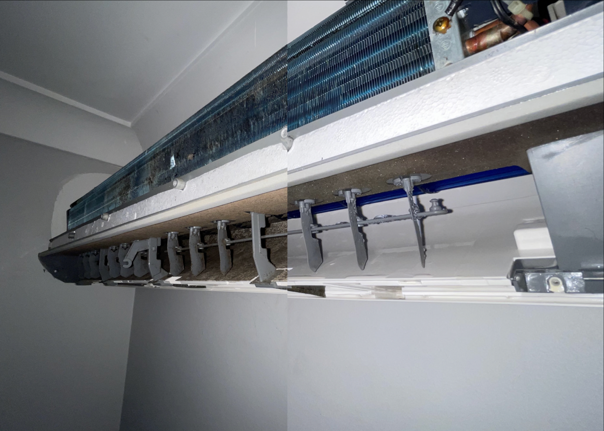 A Close Up of the Inside of an Air Conditioner in a Room — Breathe Easy Solutions In Jamboree Heights, QLD