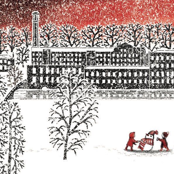 Styal mill, Quarry Bank House, National Trust, snow, snowman, Bollin