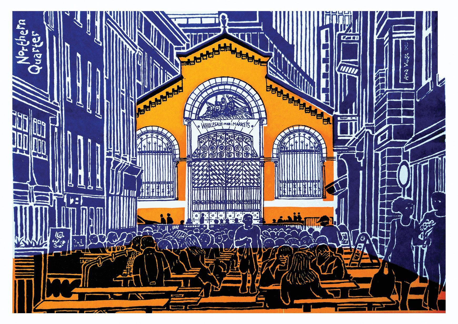 Manchester, Northern Quarter, Edge Street, manchester life, anna violet illustrator,