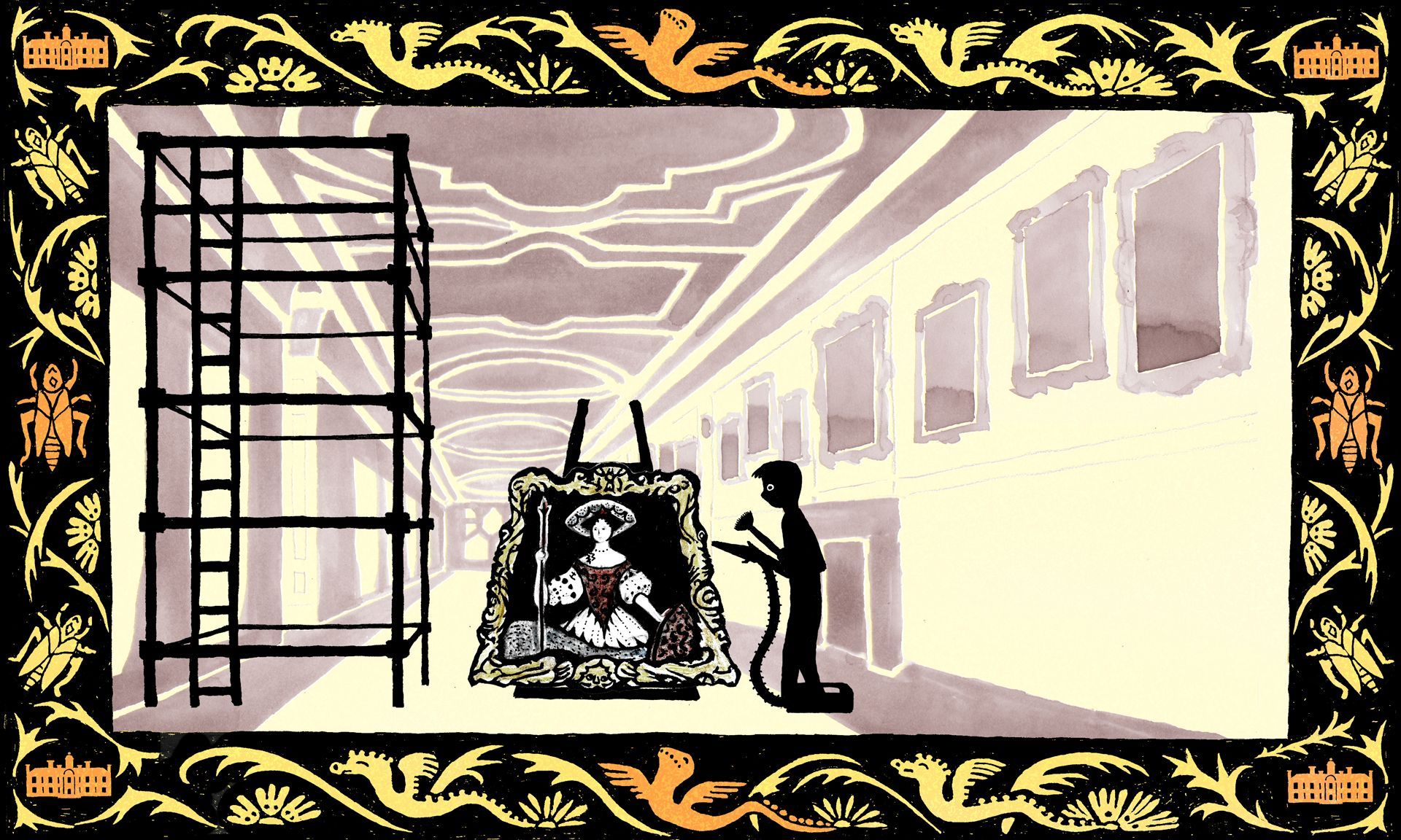 shadow play, sudbury hall, dragons, plasterwork, long gallery,