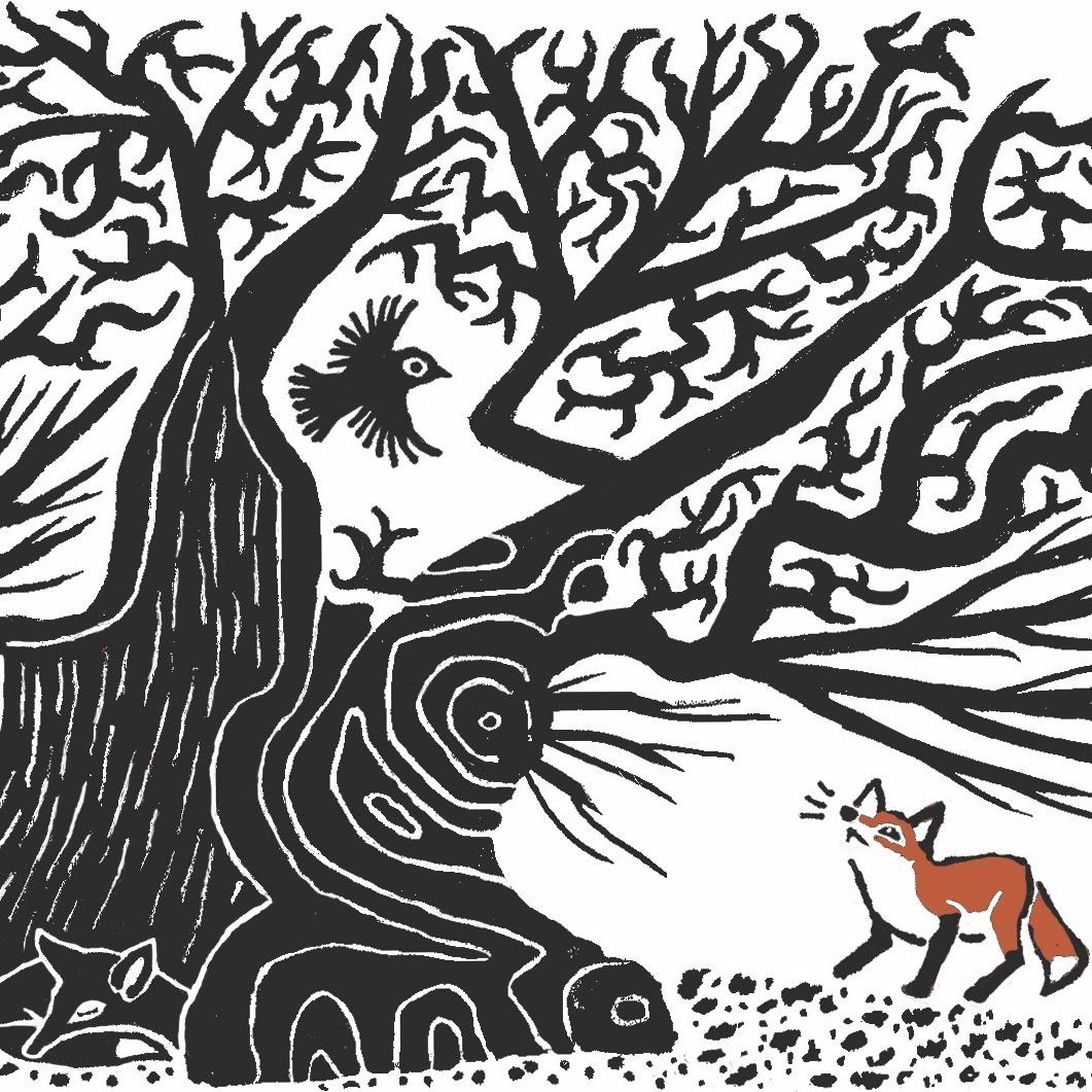 ancient oak, Martin oak, cheshire oak, fox cubs, crow, oak pollard