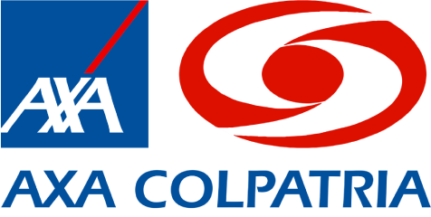 Logotipo de AXA Colpatria: cuadrado azul con