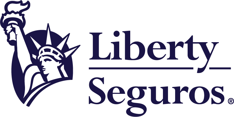 Logotipo de Liberty Seguros: una silueta azul oscuro de la Estatua de la Libertad junto a las palabras
