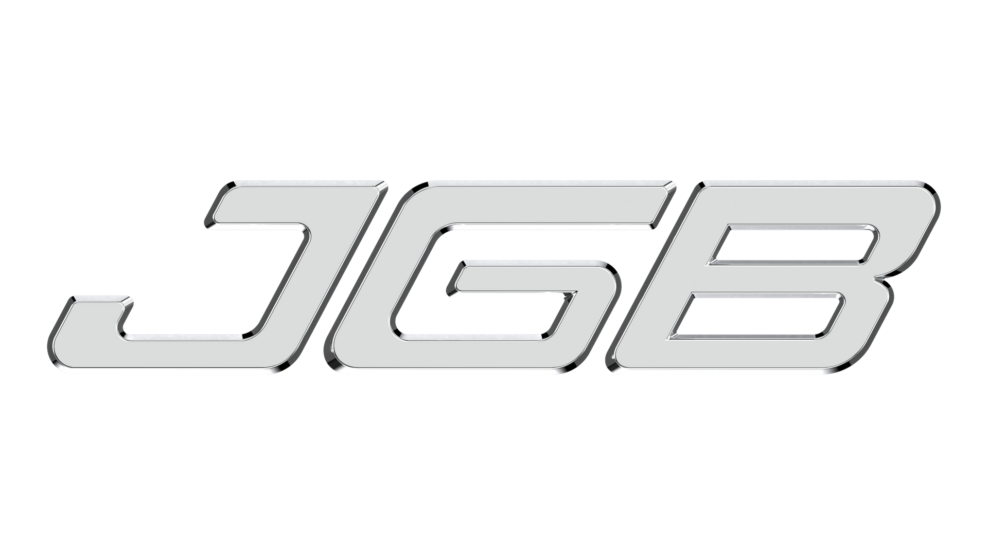 Logotipo “JGB” plateado sobre fondo blanco.