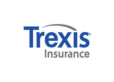 Trexis Insurance logo: Blue text, 