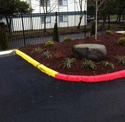 Gutter Striping - A Curved Gutter With Applied Stripes in Kent, WA