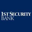 The 1st security bank logo is on a blue background.