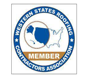 The logo for the western states roofing contractors association.