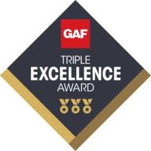 A logo for the gaf triple excellence award.