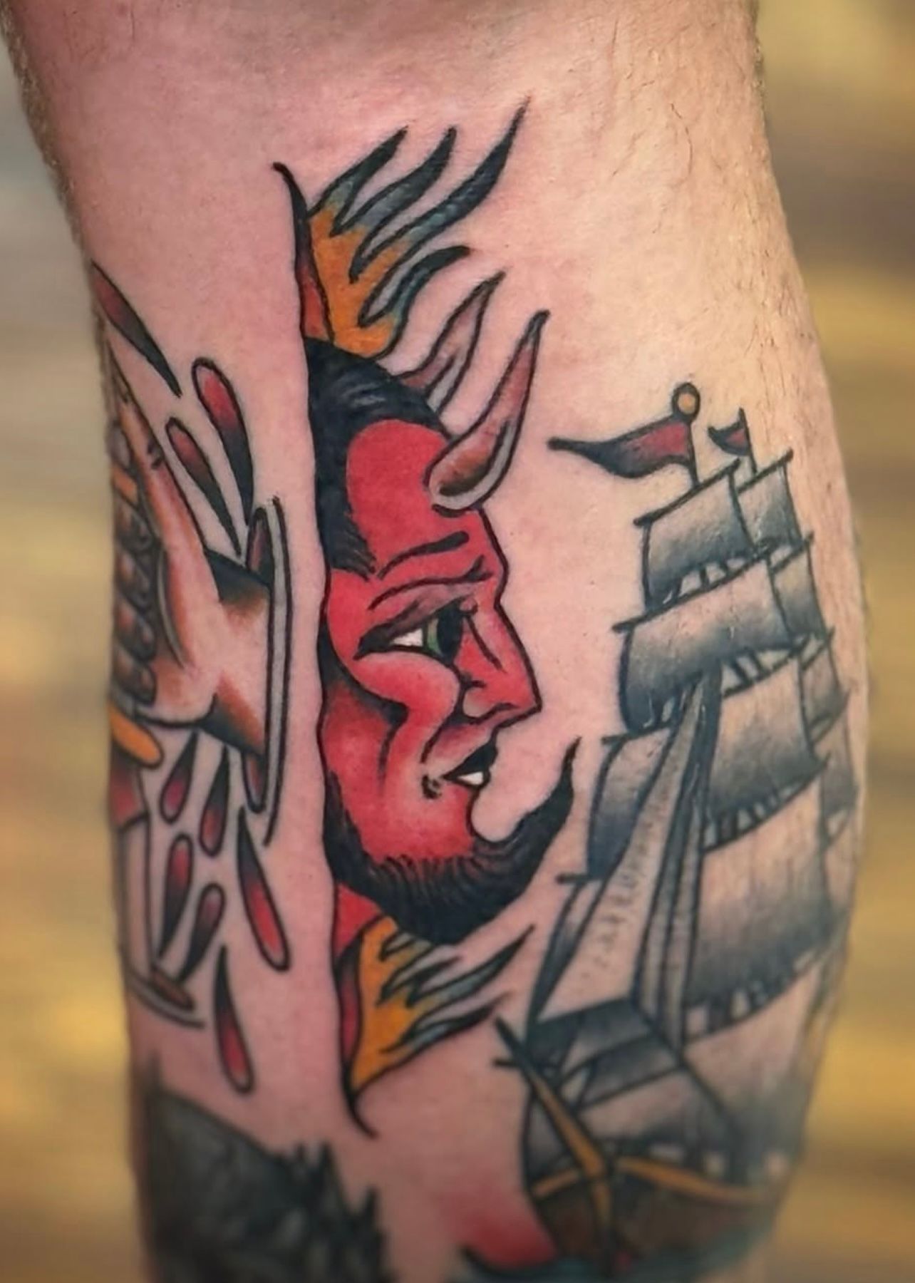 Traditional-devil-head-tattoo-best-tattoo-shop-Wahiawa-flash-tattoo-walk-in-tattoo-shop-near-me-Wahiawa-American-made-tattoo