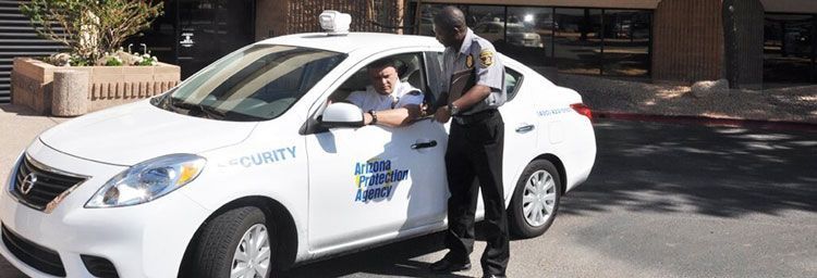 Two Security Guards Talking — Scottsdale, AZ — Arizona Protection Agency