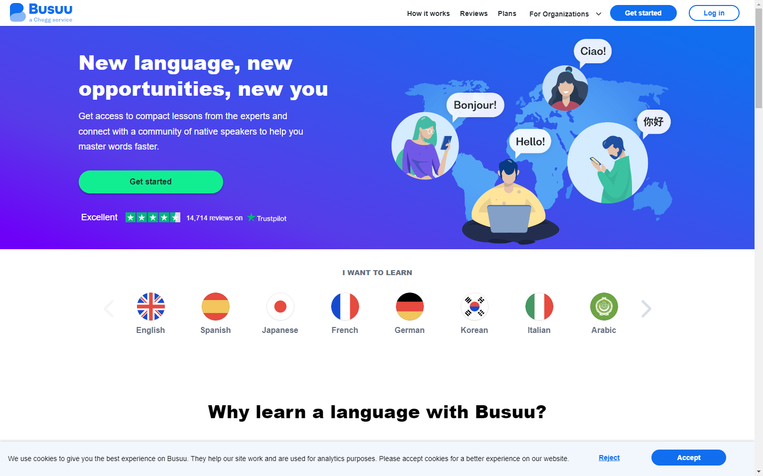 Homepage Busuu