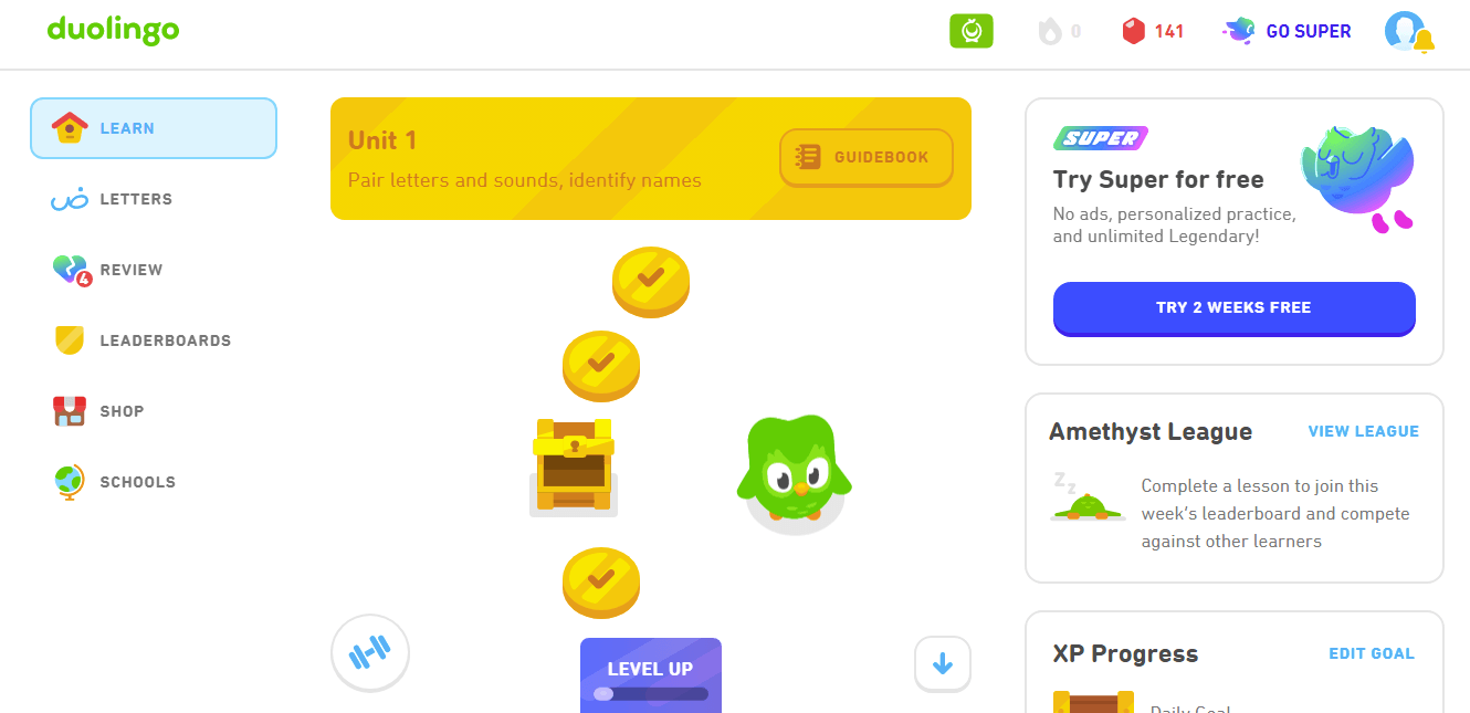 How many leagues are there in Duolingo?
