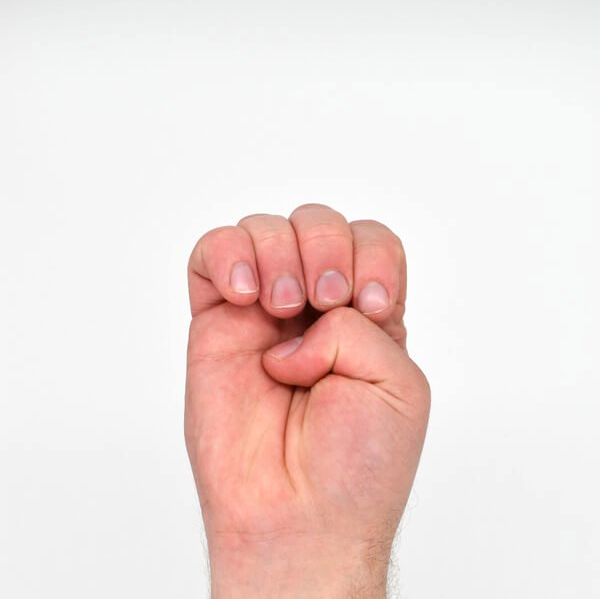 Letter 'E' in Sign Language (ASL)