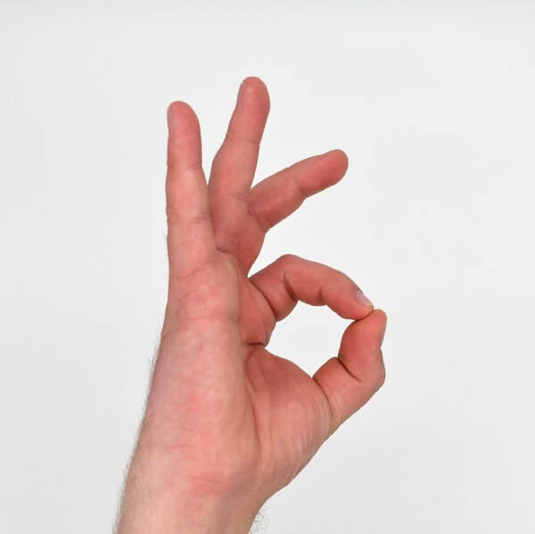 Letter 'F' in Sign Language (ASL)