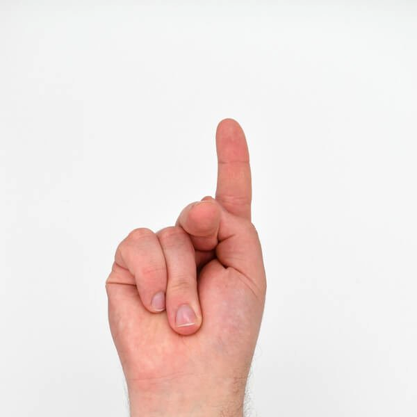 Letter 'K' in Sign Language (ASL)