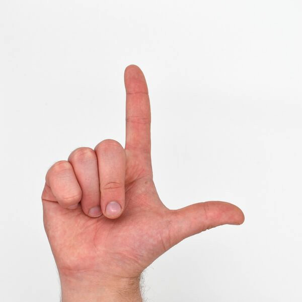 Letter 'L' in Sign Language (ASL)