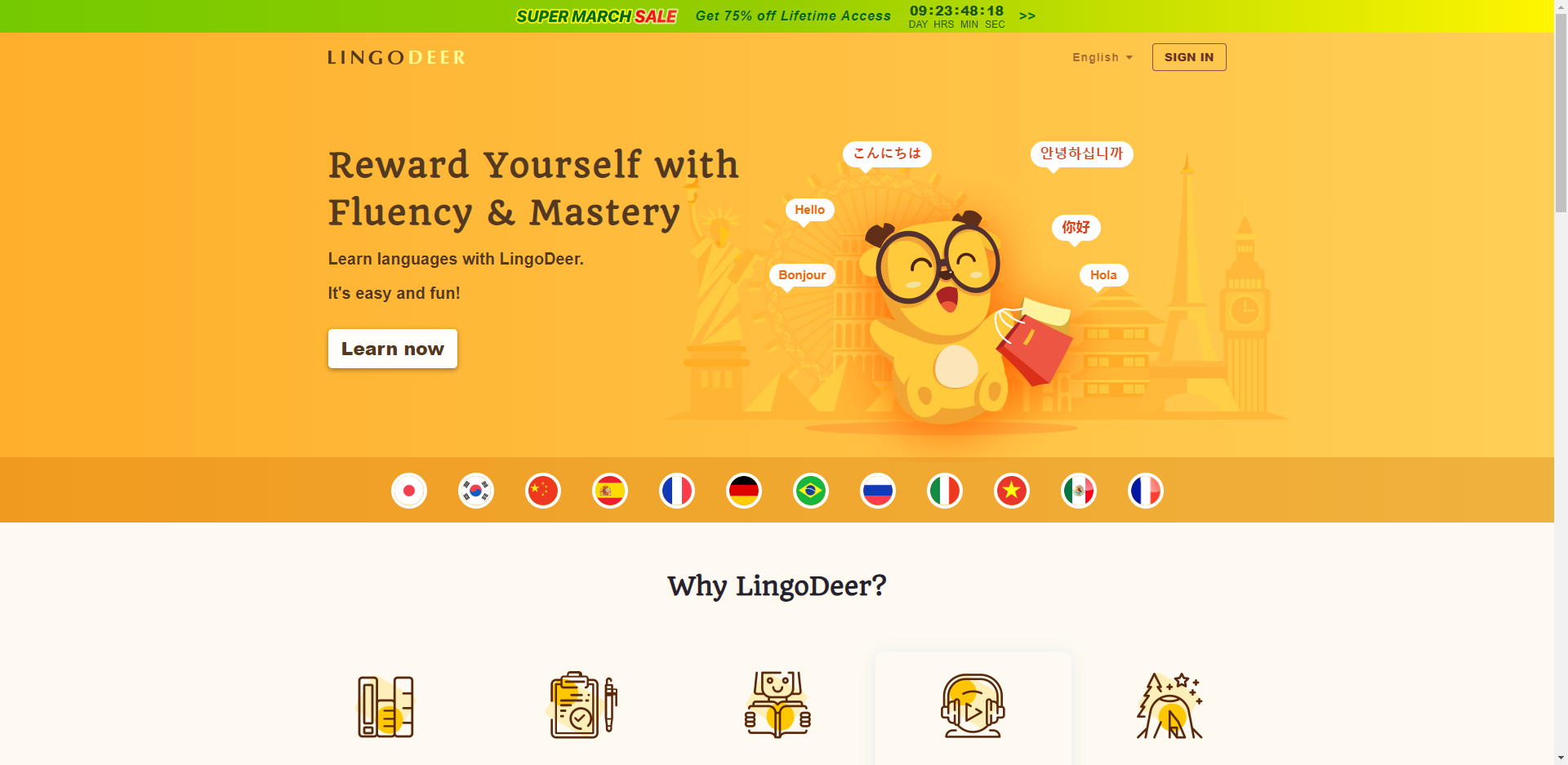 Homepage LingoDeer
