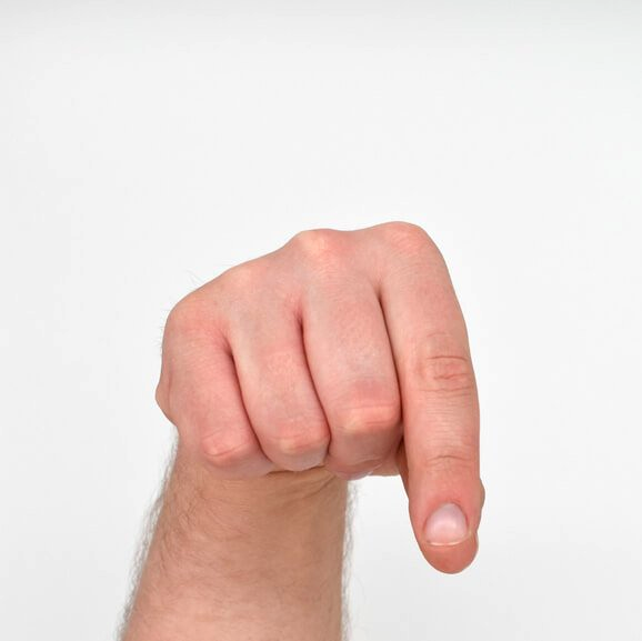 Letter 'Q' in Sign Language (ASL)
