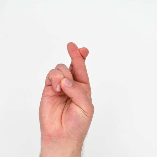 Letter 'R' in Sign Language (ASL)