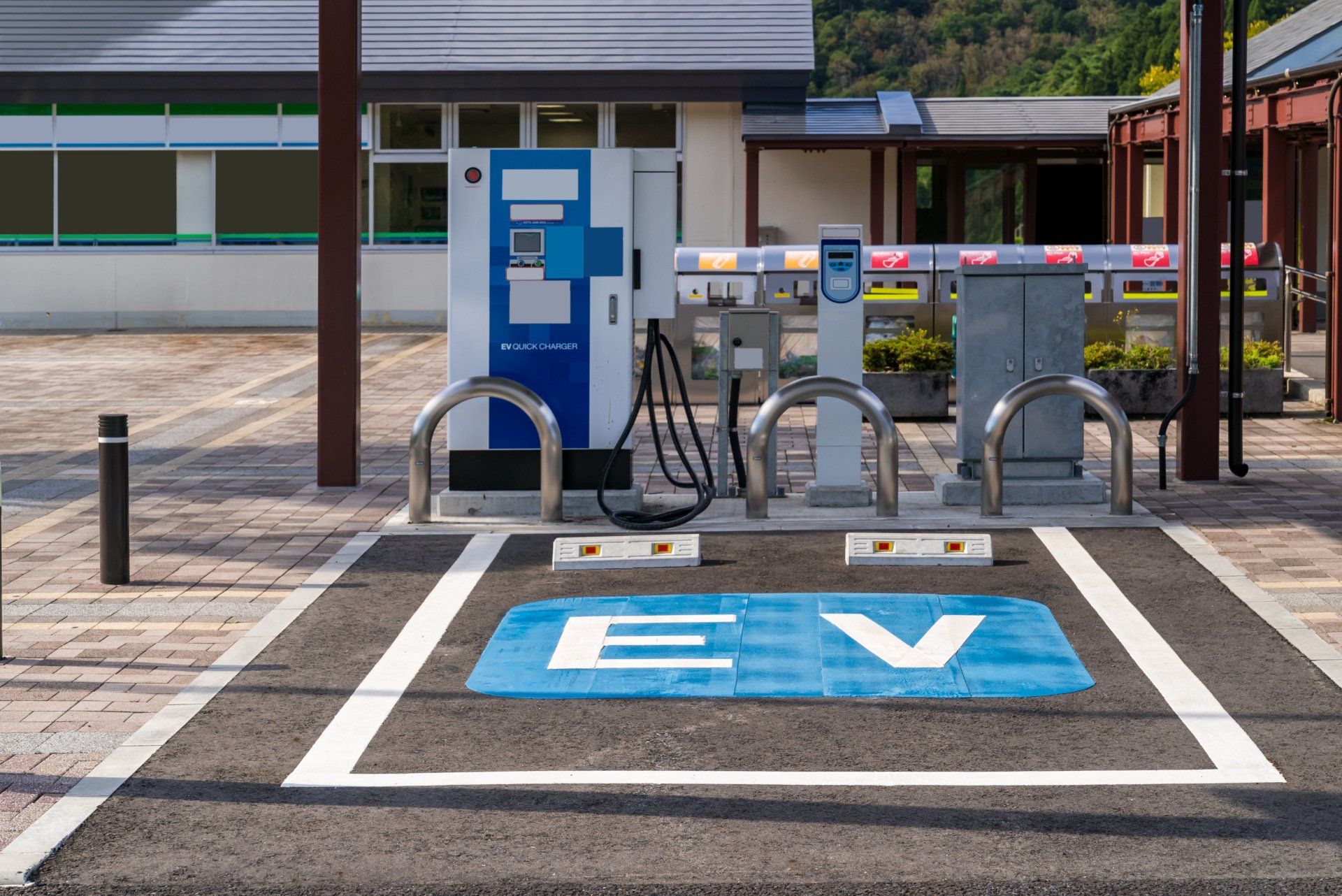 an EV charging station