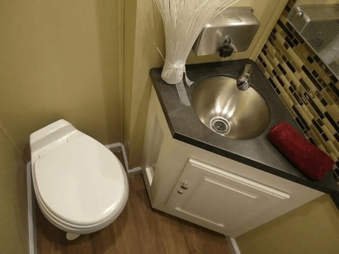 Mobile toilet interior — Callao, VA — W.C. Lowery, Inc