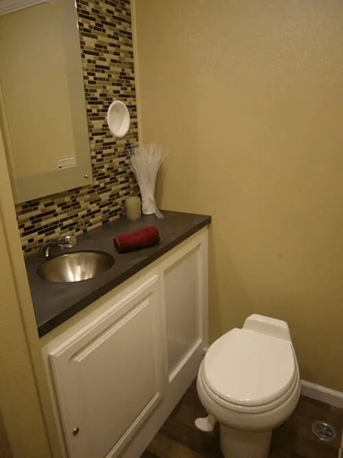 Mobile toilet with mirror — Callao, VA — W.C. Lowery, Inc