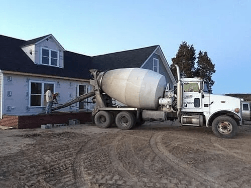 Concrete mix truck pouring concrete — Callao, VA — W.C. Lowery, Inc