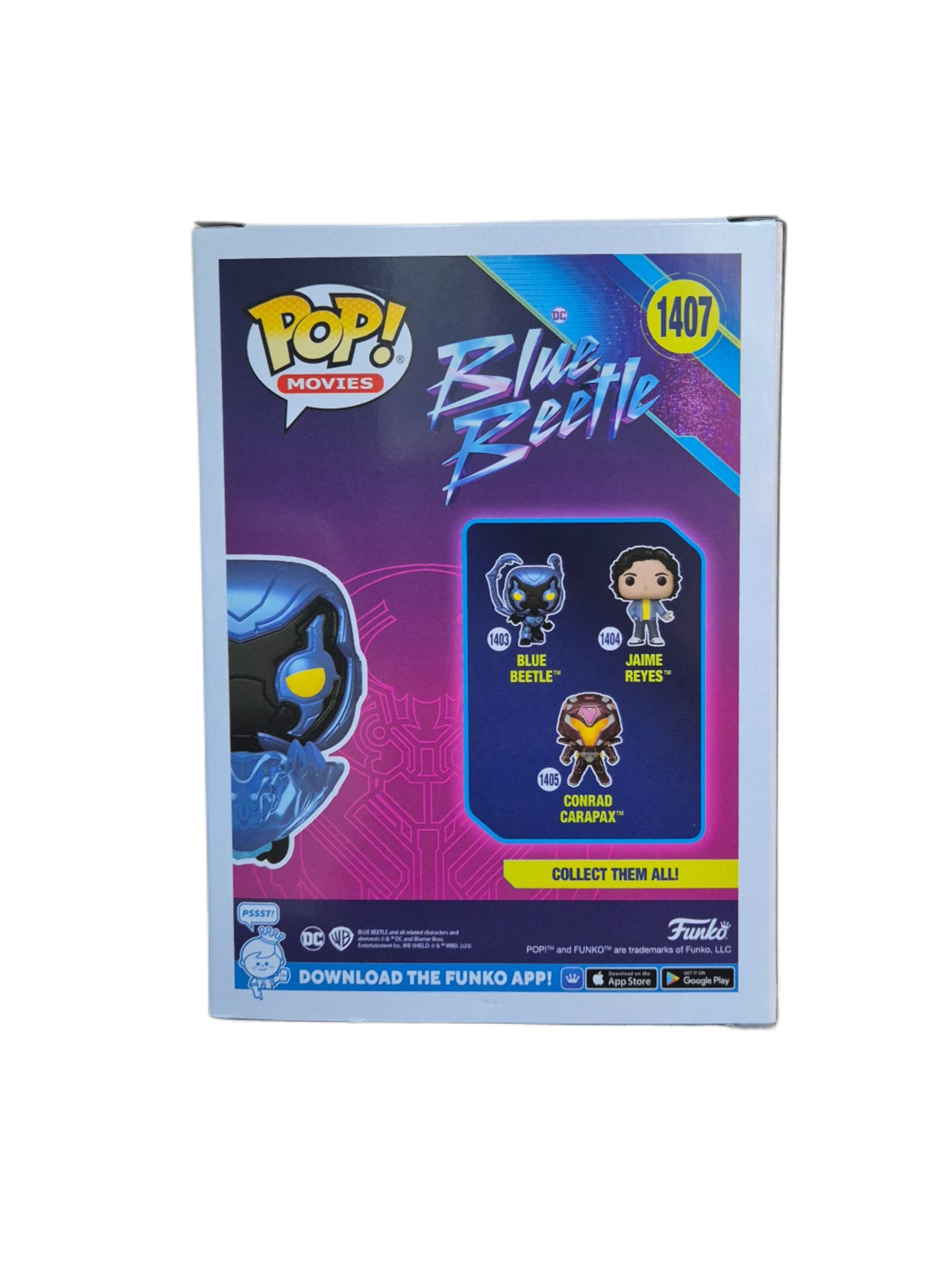 Funko Pop! DC Blue Beetle nummer 1407 special edition glow in the dark