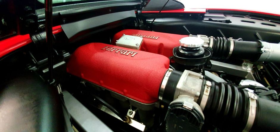Engine Of A Ferrari Car — Automotive Detailing In Bungalow, QLD
