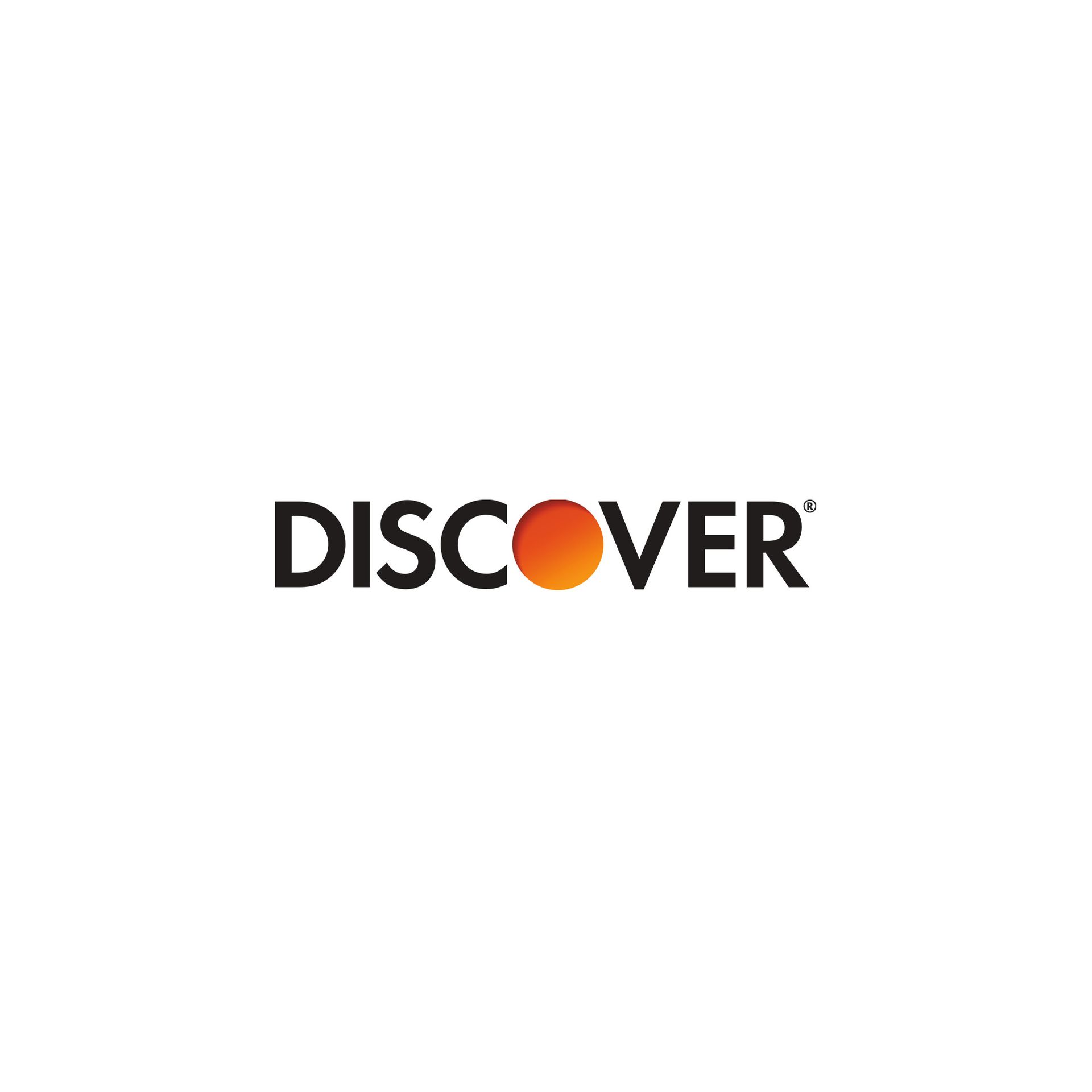 The discover logo is orange and black on a white background.